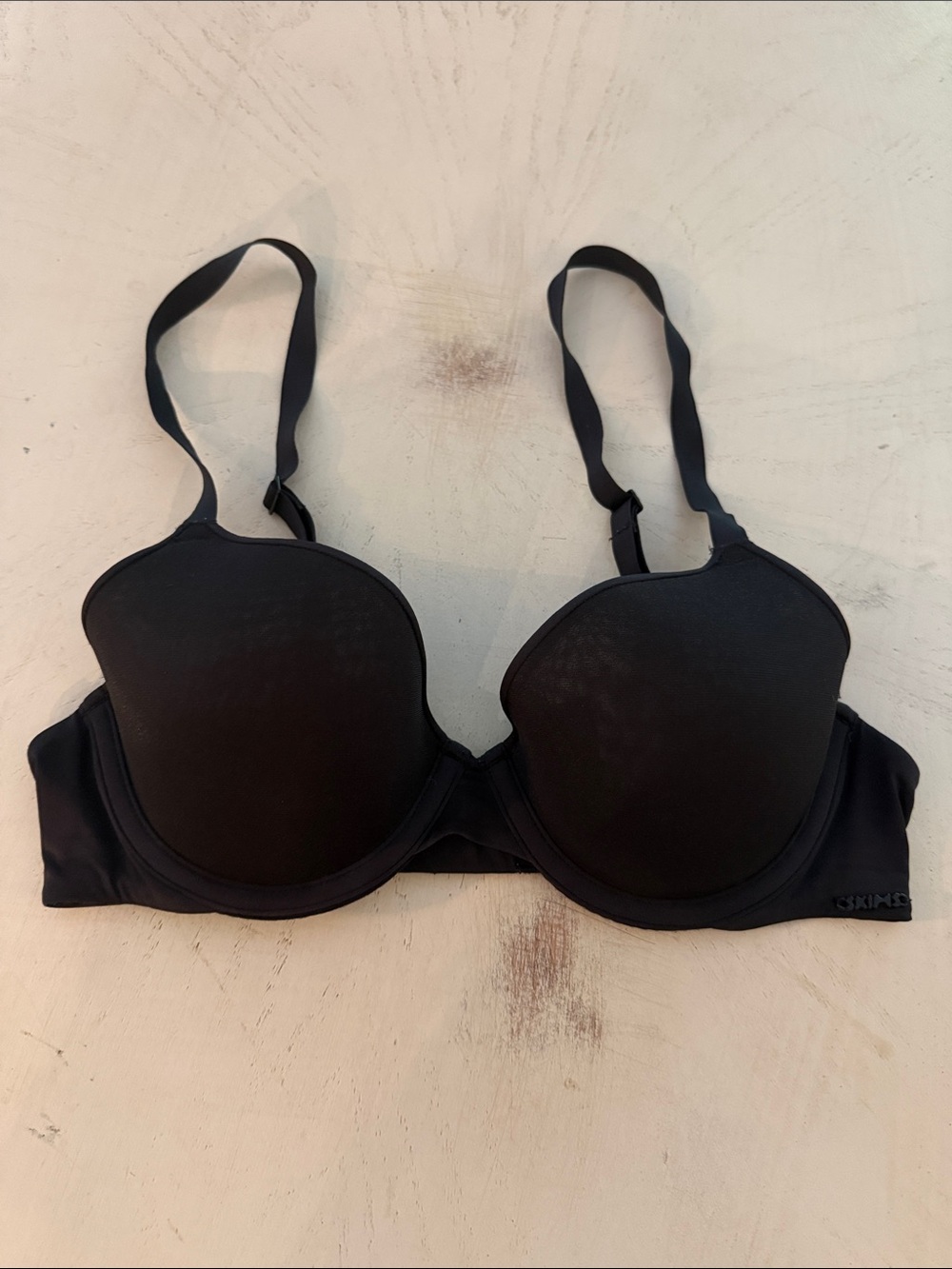 Skims black semi sheer bra size 34B